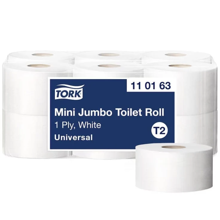 Tork Mini Jumbo Toilettenpapier T2 1-lagig, weiß