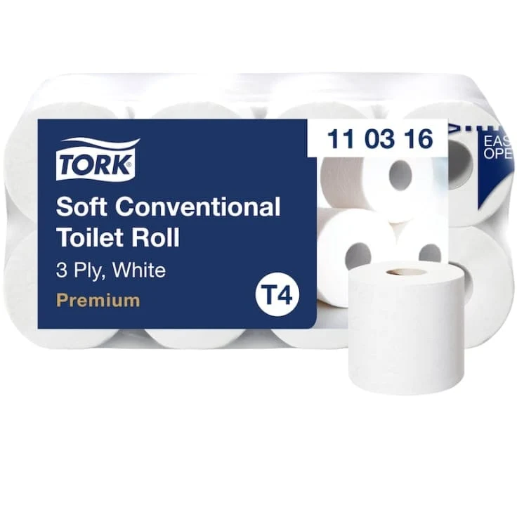 Tork Kleinrollen Toilettenpapier Premium T4 3-lagig, weiß