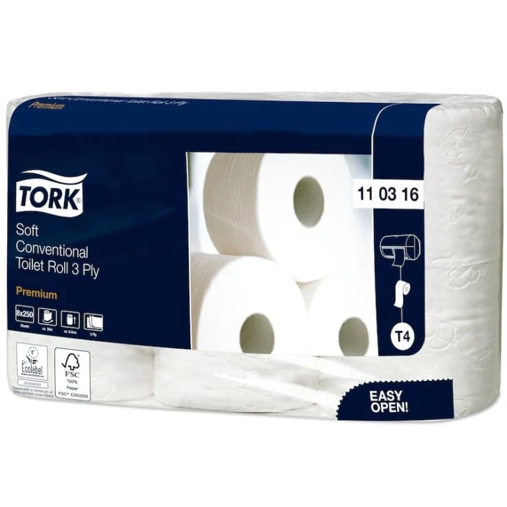 Tork Kleinrollen Toilettenpapier Premium T4 3-lagig, weiß