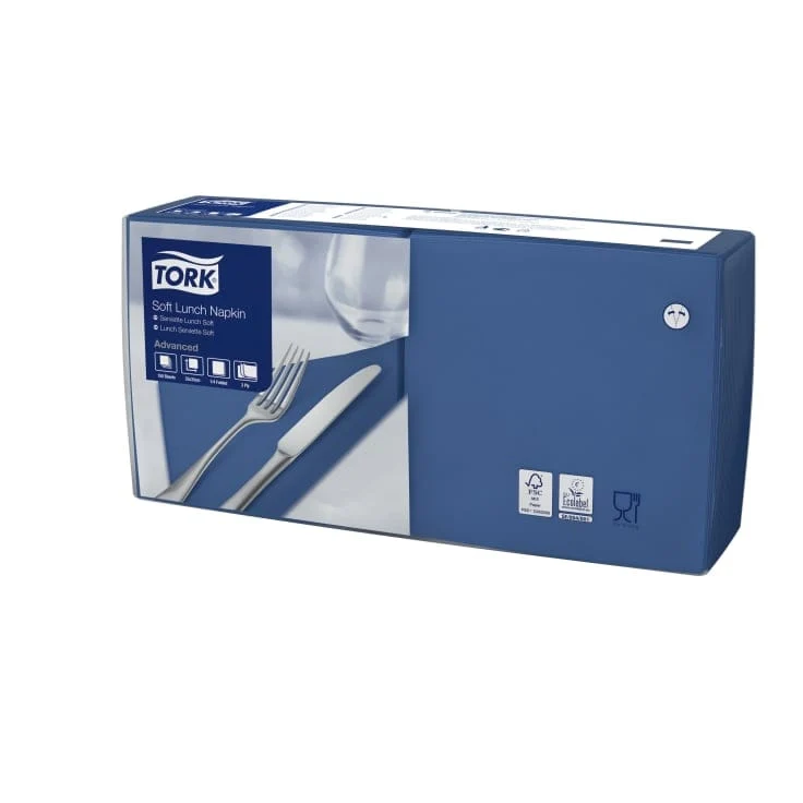 Tork Soft Lunchservietten Advanced 3-lagig, dunkelblau