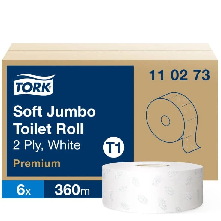 Tork Weiches Jumbo Toilettenpapier T1 Premium 2-lagig, 360 m