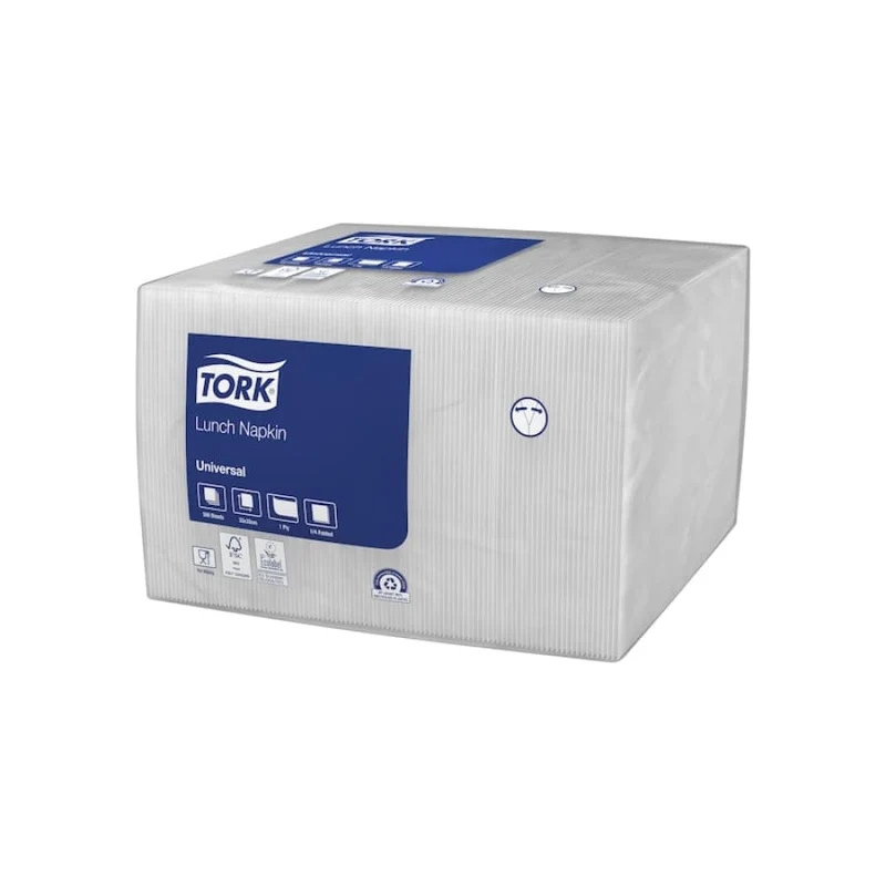 Tork Lunchserviette weiß 1-lagig, 32,5 x 32,5 cm, 1/4-Falz