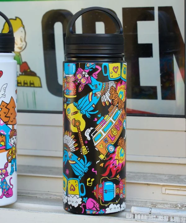 AMINA x POP FIRE Hippie Family Edelstahlflasche