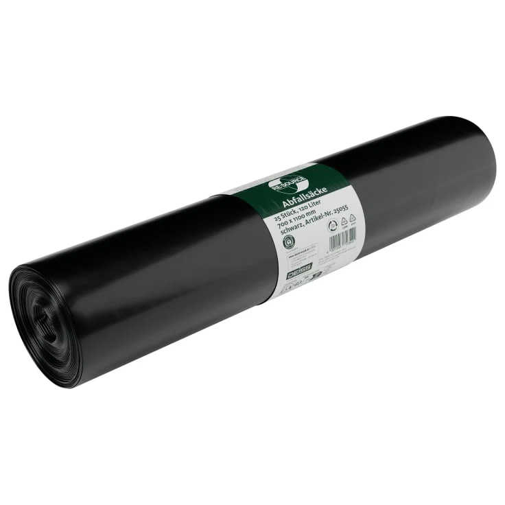 DEISS LDPE Abfallsäcke 120 Liter schwarz, Typ 60