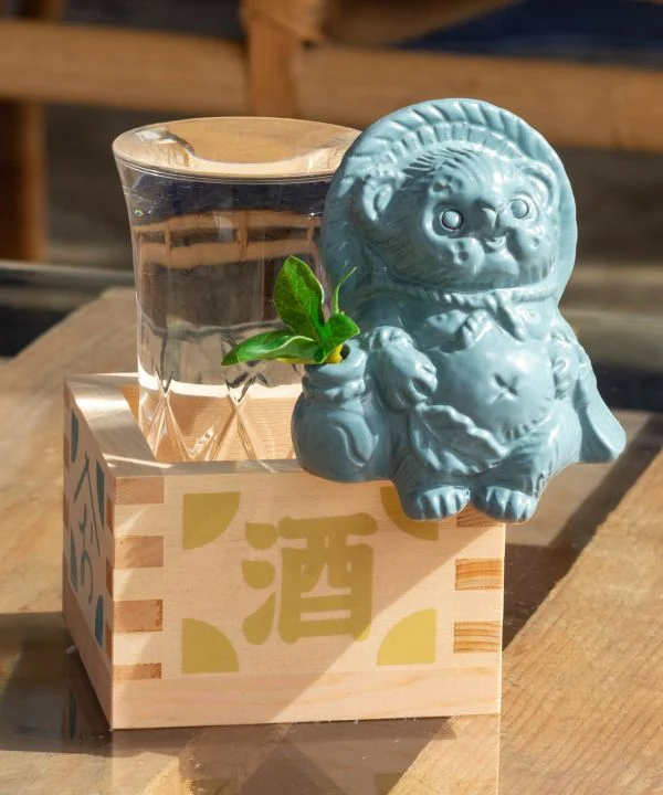 SHIGARAKI Ware sitzend TANUKI --Blau