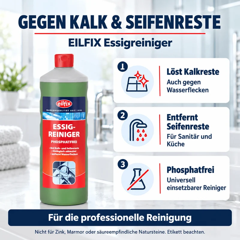 EILFIX ESSIGREINIGER – Phosphatfreier Universalreiniger mit natürlicher Kraft