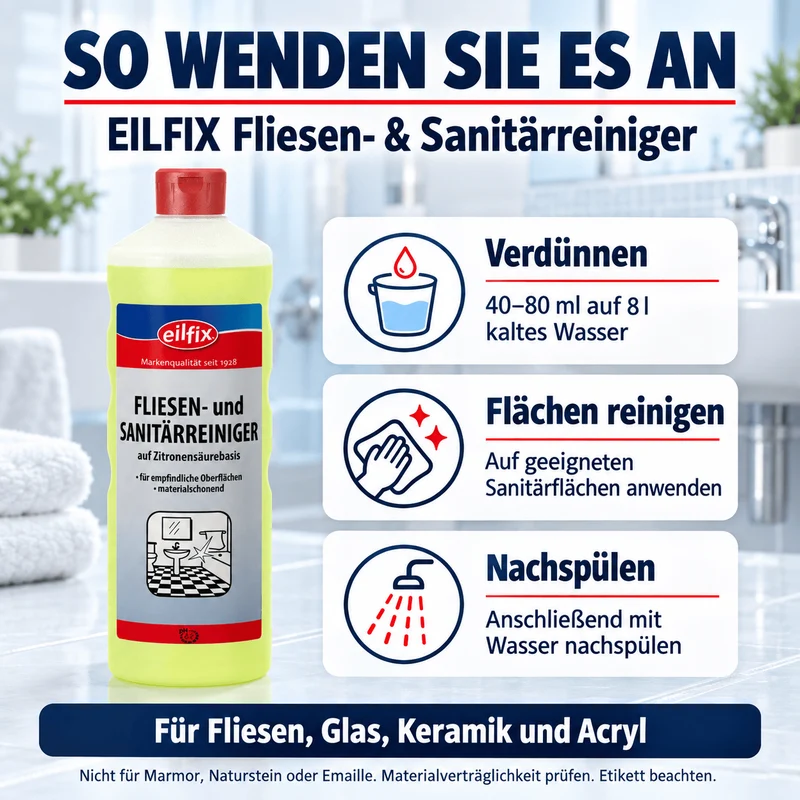 Eilfix FLIESEN + SANITÄRREINIGER für empfindliche Oberflächen