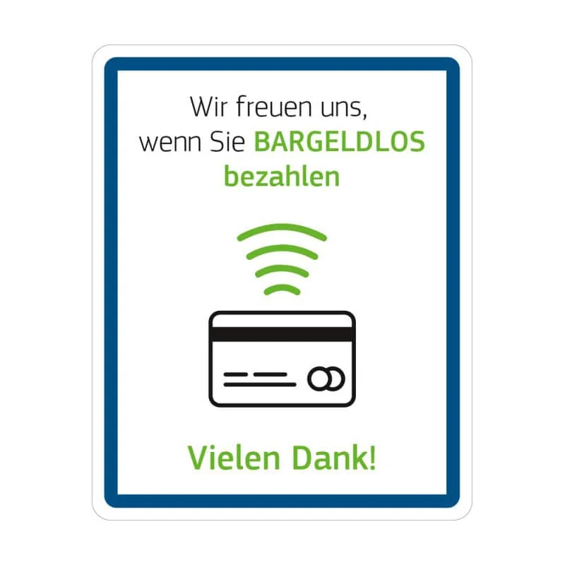 Hygiene Hinweis "Bargeldlos zahlen"