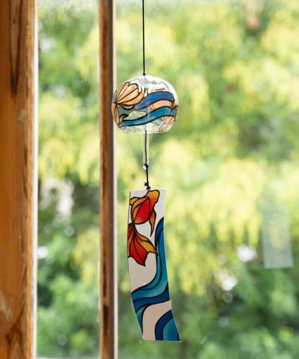 Handbemaltes Glas-Windspiel