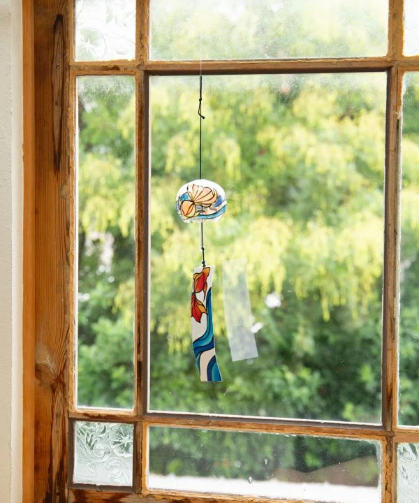 Handbemaltes Glas-Windspiel