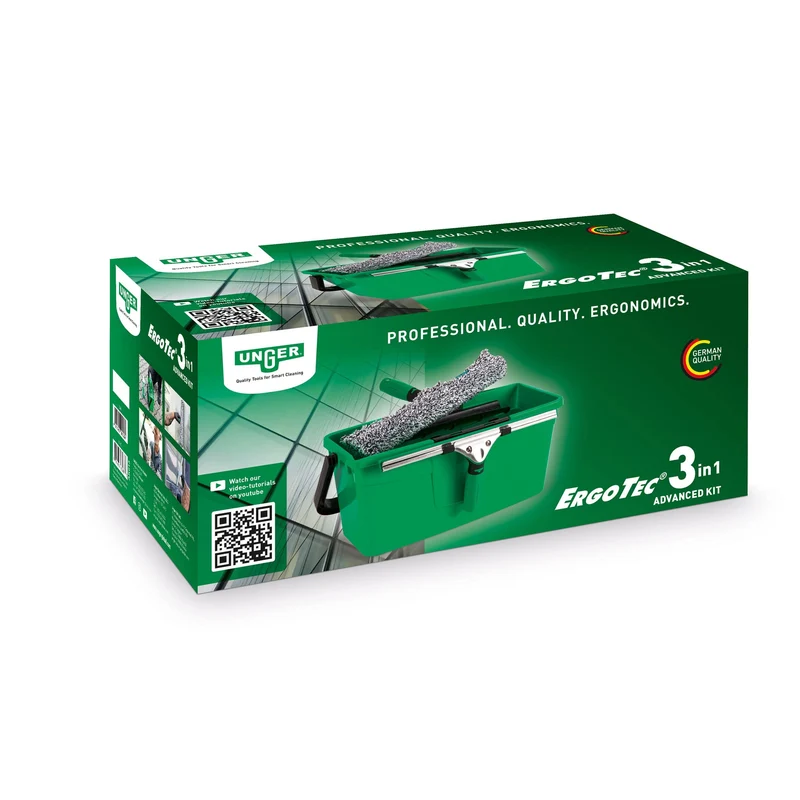 UNGER 3in1 Fensterreinigungs-Set – Starterset für Profis & Einsteiger