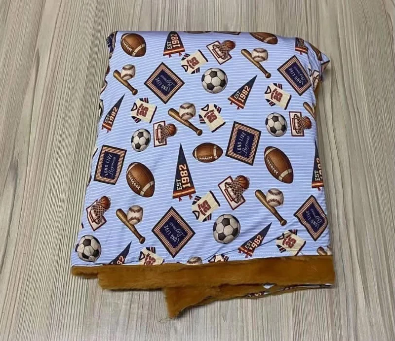XL vintage sports bamboo plush blanket
