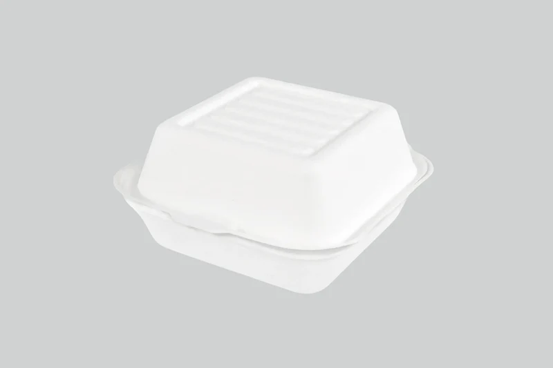 Sobsy Hamburgerbox, weiss, aus Zuckerrohr, 10 x 50 Stück