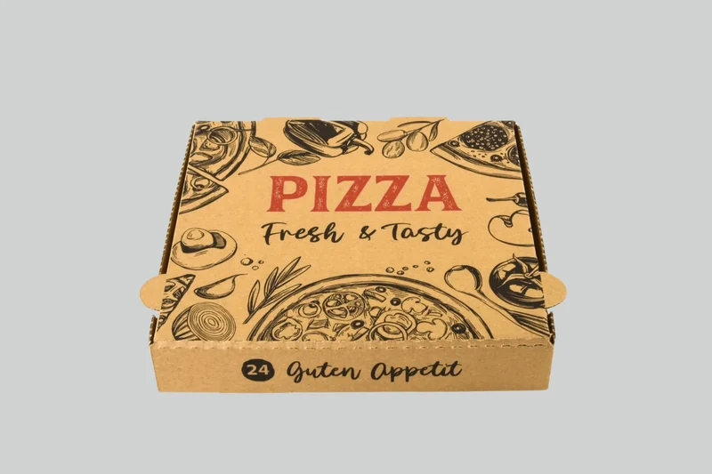 Sobsy Pizzakarton, 24 x 24 x 4 cm, braun, 100 Stück