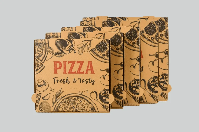 Sobsy Pizzakarton, 28 x 28 x 4 cm, braun, 100 Stück