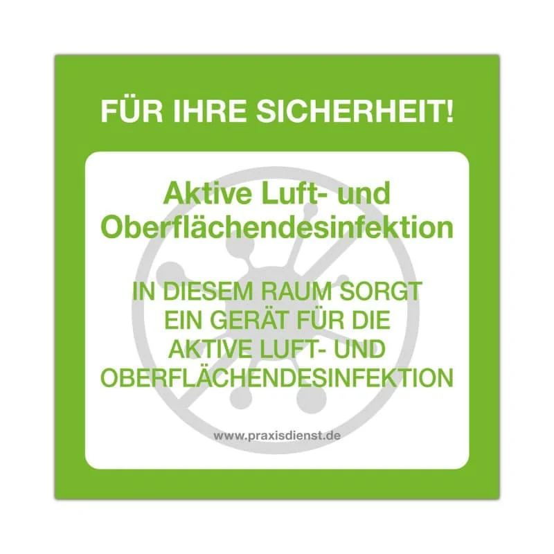 Aufkleber «Aktive Luft- und Oberflächendesinfektion»