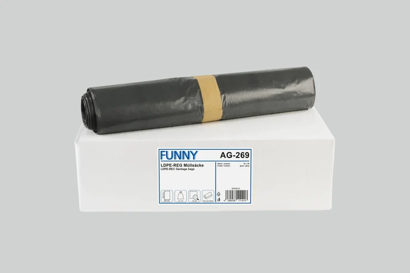 Funny LDPE-Regenerat Müllsäcke, grau, Typ 60, 70 l, 600 x 800 mm, 250 Stück