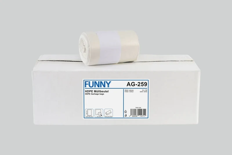 Funny HDPE-Müllbeutel, extra, weiß, 300+240 x 530 mm, 1.000 Stück