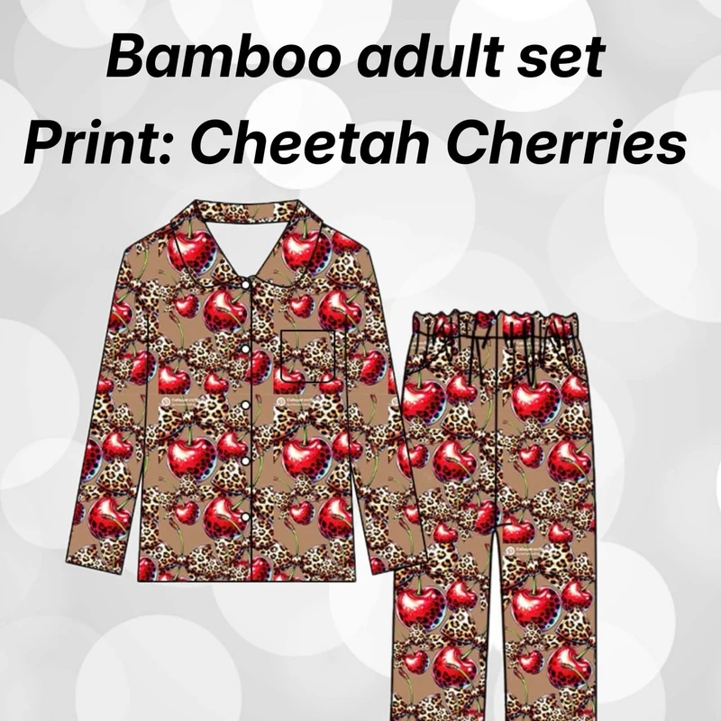 Cheetah cherry adult bamboo set