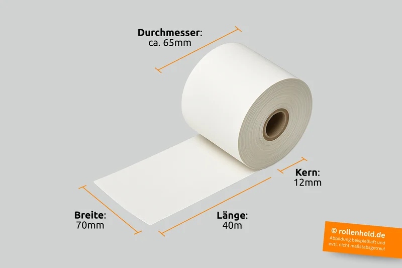 Bonrolle 70 x 40m x 12 (Ø 65mm) ohne Aufdruck