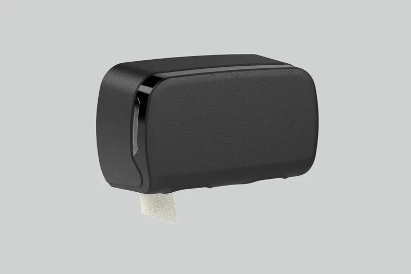 SemyTop Toilettenpapierspender, für 2 Rollen, schwarz matt