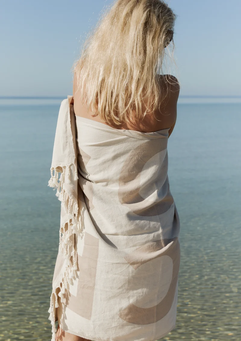 XL LUXERY HAMMAM TOWEL - 8001 - IVORY / BEIGE
