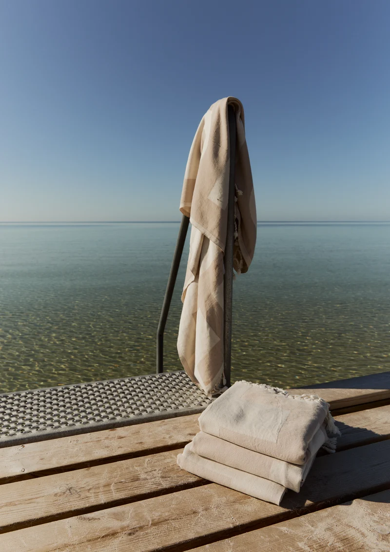 XL LUXERY HAMMAM TOWEL - 8001 - IVORY / BEIGE