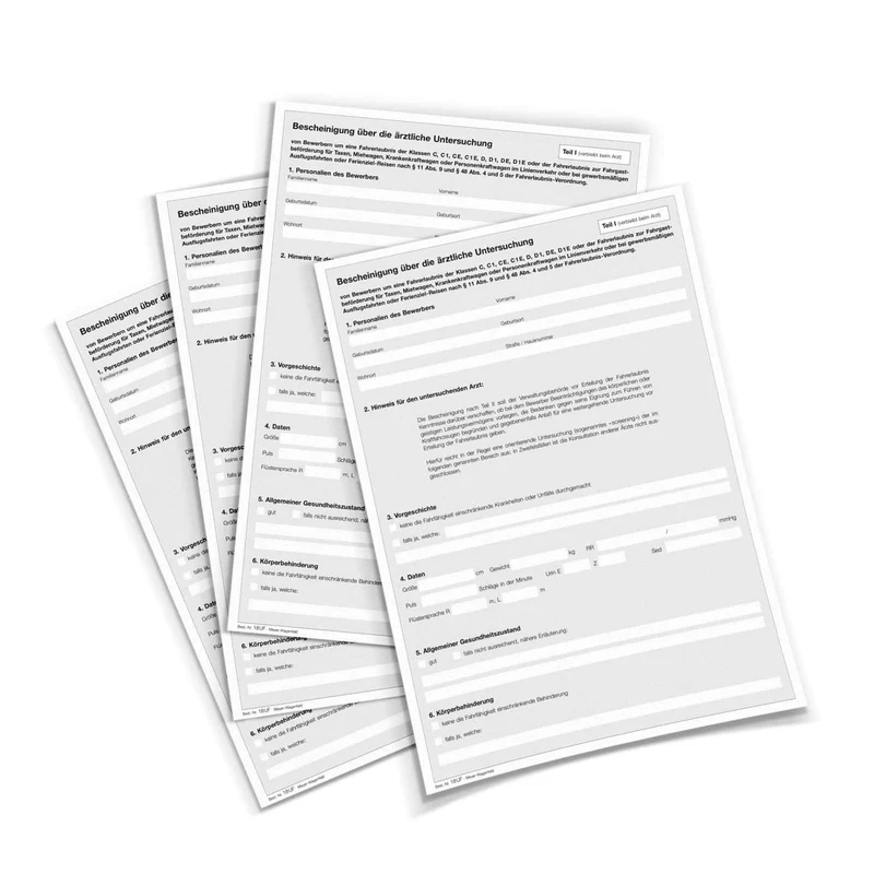 Bescheinigung für ärztliche Untersuchung
