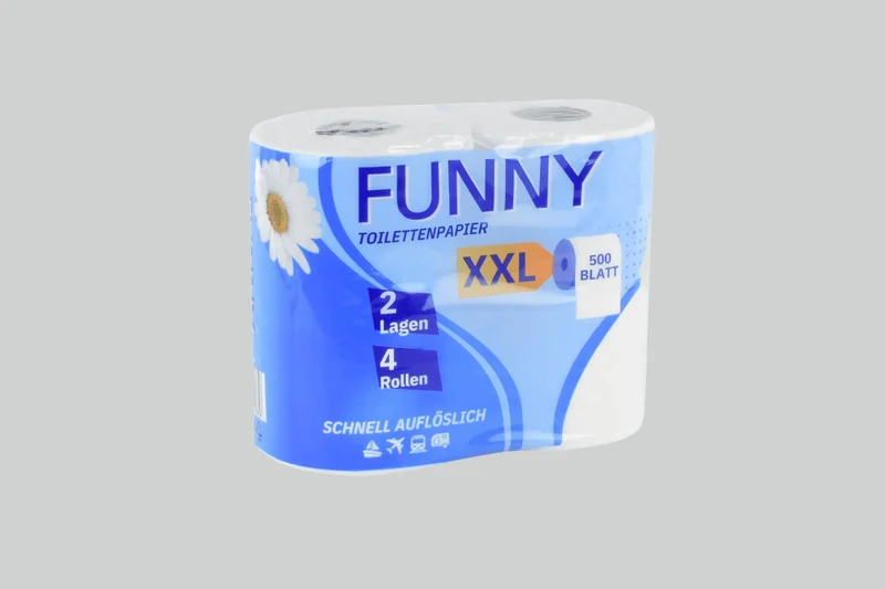 Funny Toilettenpapier 2-lagig, 500 Blatt, weiß, 10x4 Rollen