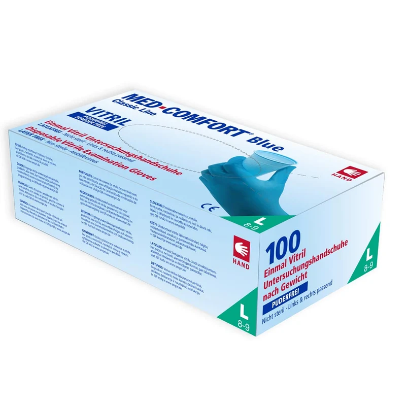 Med-Comfort Vitrilhandschuhe Blue, Nitril-Vinyl-Gemisch, puderfrei, S-XL