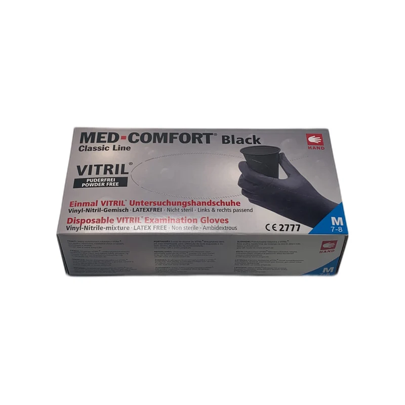 Med-Comfort Vitrilhandschuhe Black, Nitril-Vinyl-Gemisch, puderfrei, S-XL
