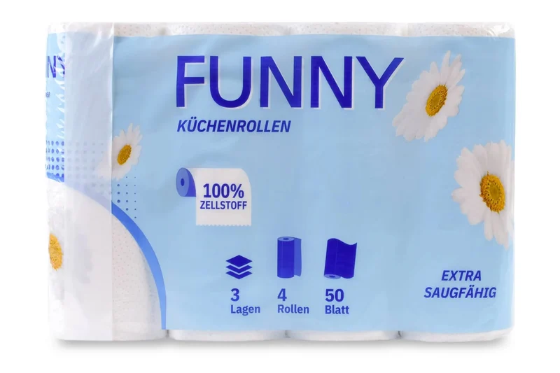 Küchenrollen, 3-lagig, 4 Rollen à 50 Blatt