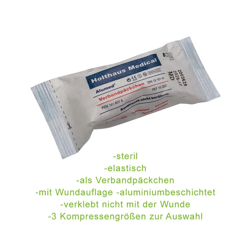 Holthaus Medical Alumed® Verbandpäckchen mit Kompresse, steril, Größen