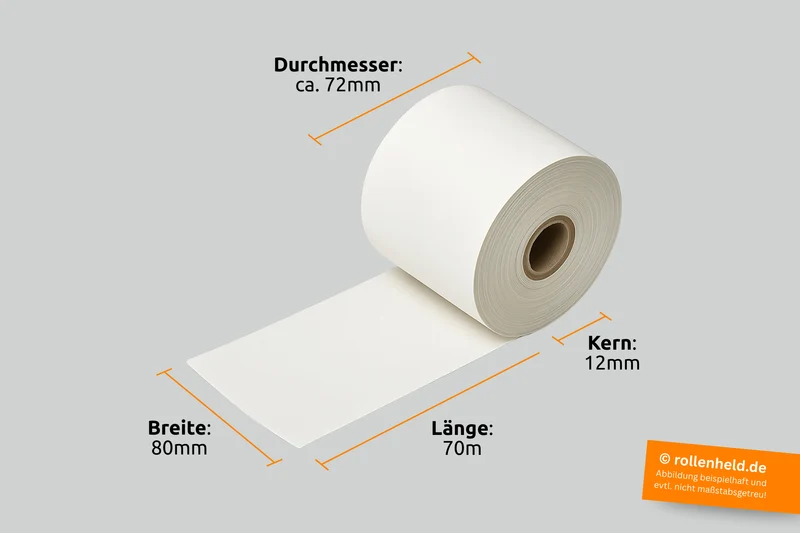 Thermorolle 80 x 70m x 12 (Ø 72mm) BPA-frei ohne Aufdruck
