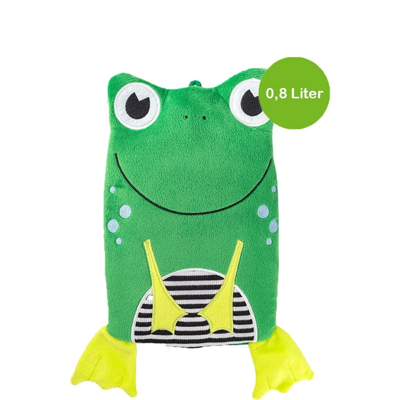 Hugo Frosch Öko Wärmflasche 0,8 L, Veloursbezug, versch. Tiere