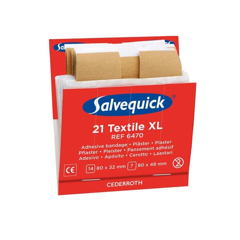 Cederroth Salvequick Pflasterstrips Refill, Sofortpflaster-Set, Größen