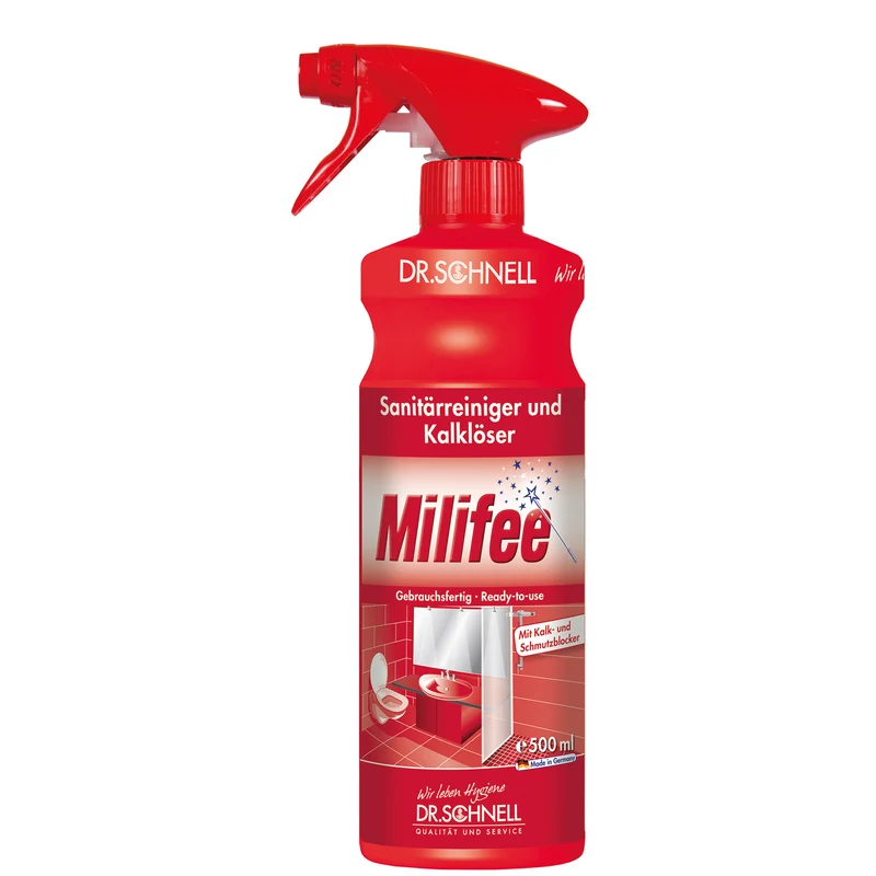 Dr. Schnell Milifee - Gebrauchsfertiger Sanitärreiniger & Kalklöser - 500 ml Sprühfalsche