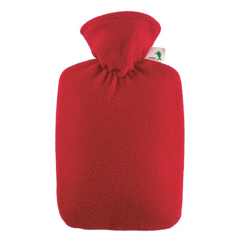 Hugo Frosch Klassik Wärmflasche 1,8 L, Fleecebezug, rot o. blau