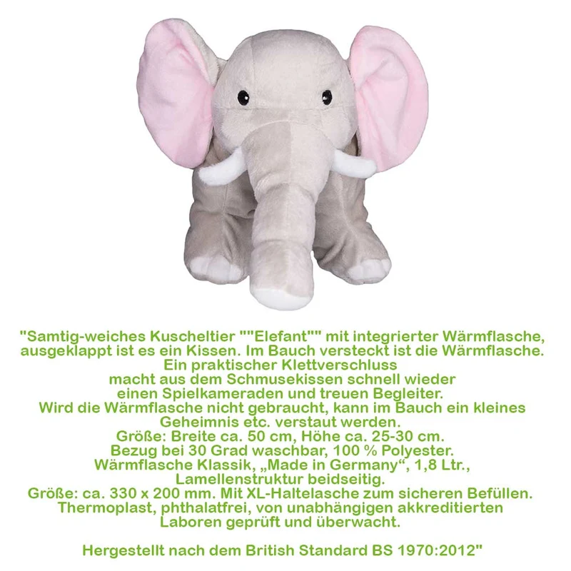 Hugo Frosch Klassik Wärmflasche 1,8 L, Kuschelkissen, versch. Tiere