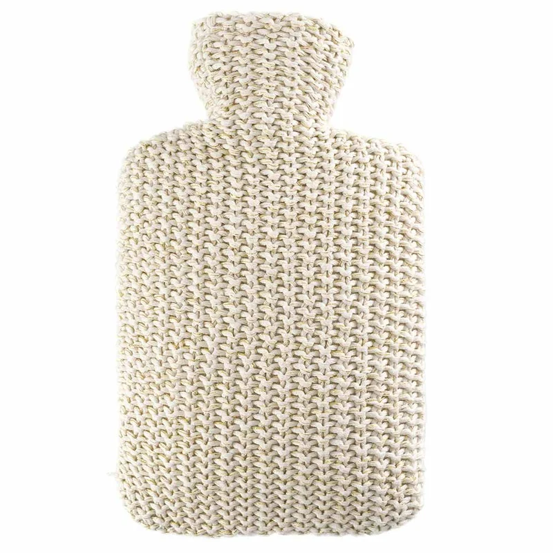 Hugo Frosch Klassik Wärmflasche 1,8 L, Strickbezug Lurex, versch. Farben