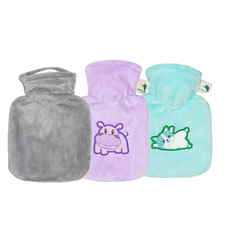 Hugo Frosch Mini Wärmflasche 0,2 L, Veloursbezug, versch. Muster