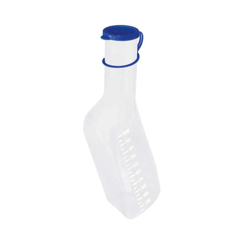 Ratiomed Urinflasche für Männer, eckig, durchscheinend, Deckel 1 Liter