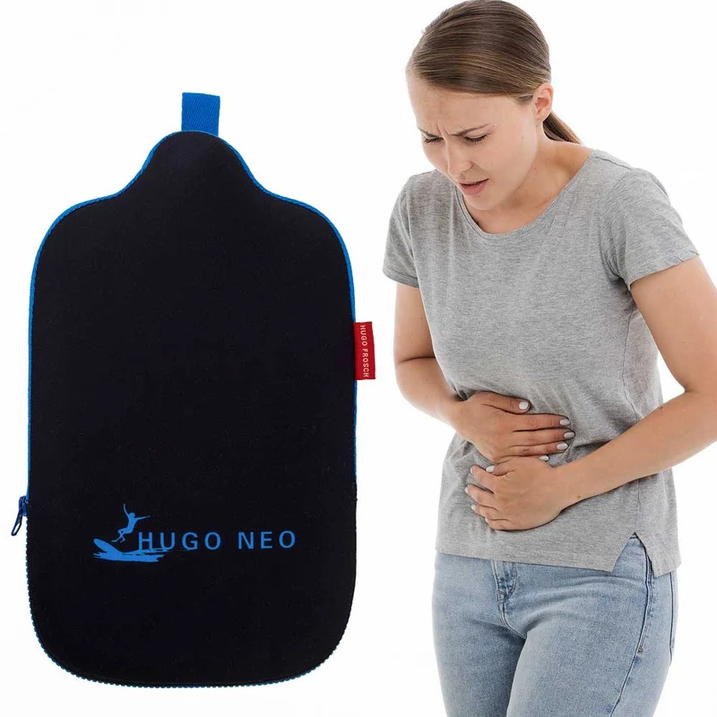 Hugo Frosch Öko Wärmflasche 2,0 L, Neoprenbezug, versch. Muster