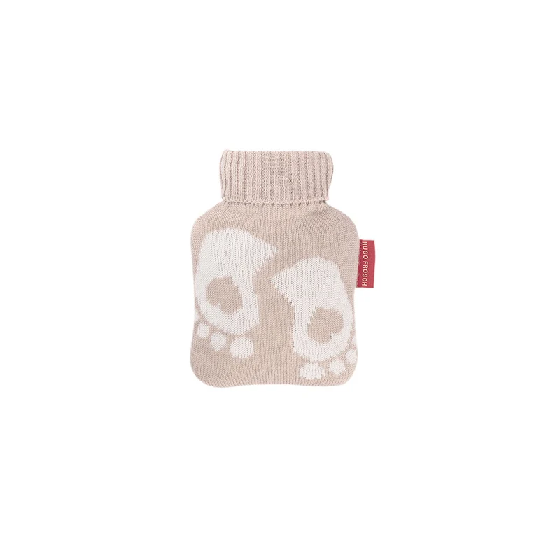 Hugo Frosch Mini Wärmflasche 0,2 L, Strickbezug, Füße, versch. Farben