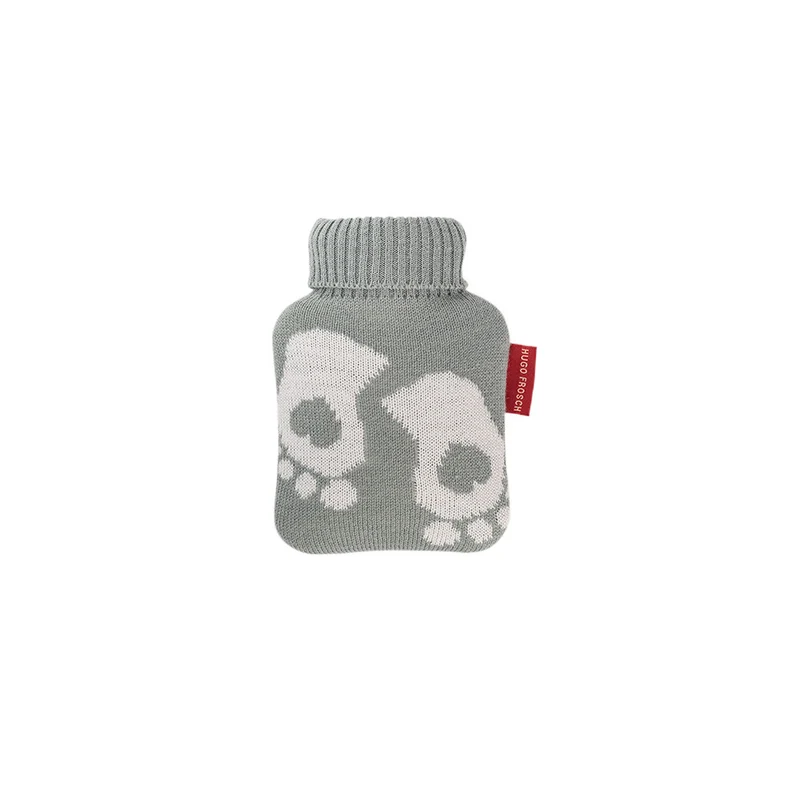 Hugo Frosch Mini Wärmflasche 0,2 L, Strickbezug, Füße, versch. Farben