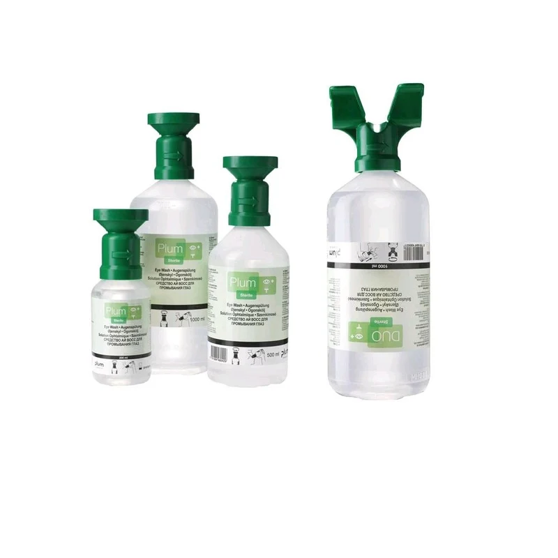 Plum Augenspülflasche mit Augenspüllösung, Einfach o. Duo, 200ml - 1L