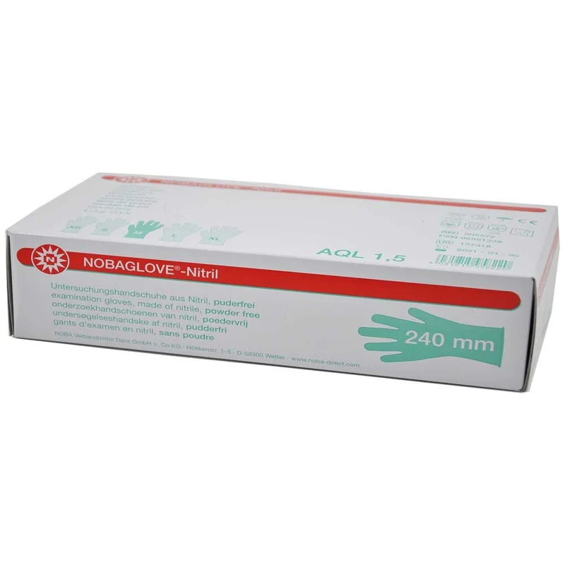 NOBAGLOVE®-Nitril weiß, Einmal-Handschuhe, puderfrei, XS-XL, 100St