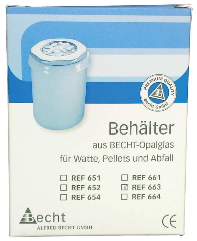 Abfallbehälter Opalglas mit Sternlochdeckel 80 x 66mm