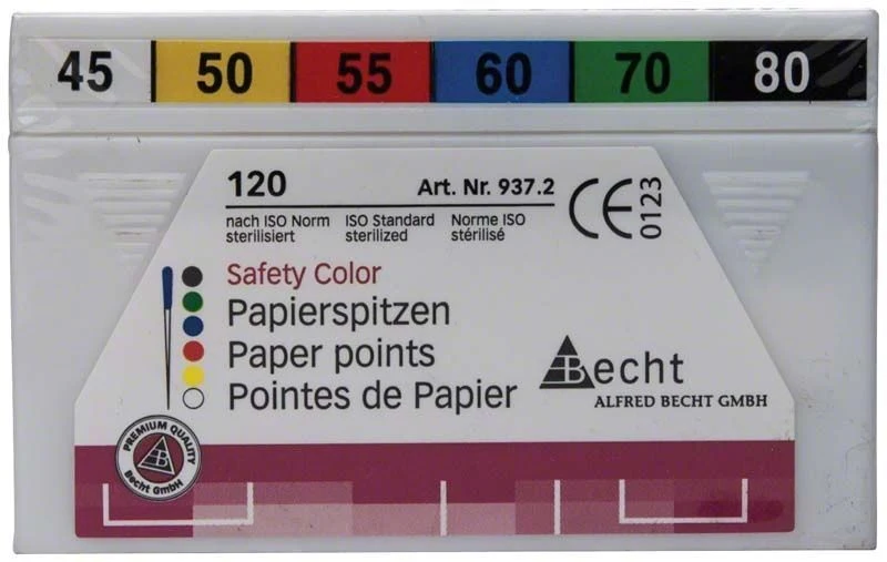 Papierspitzen safety color Gr. 045-080 weiß-schwarz 120er