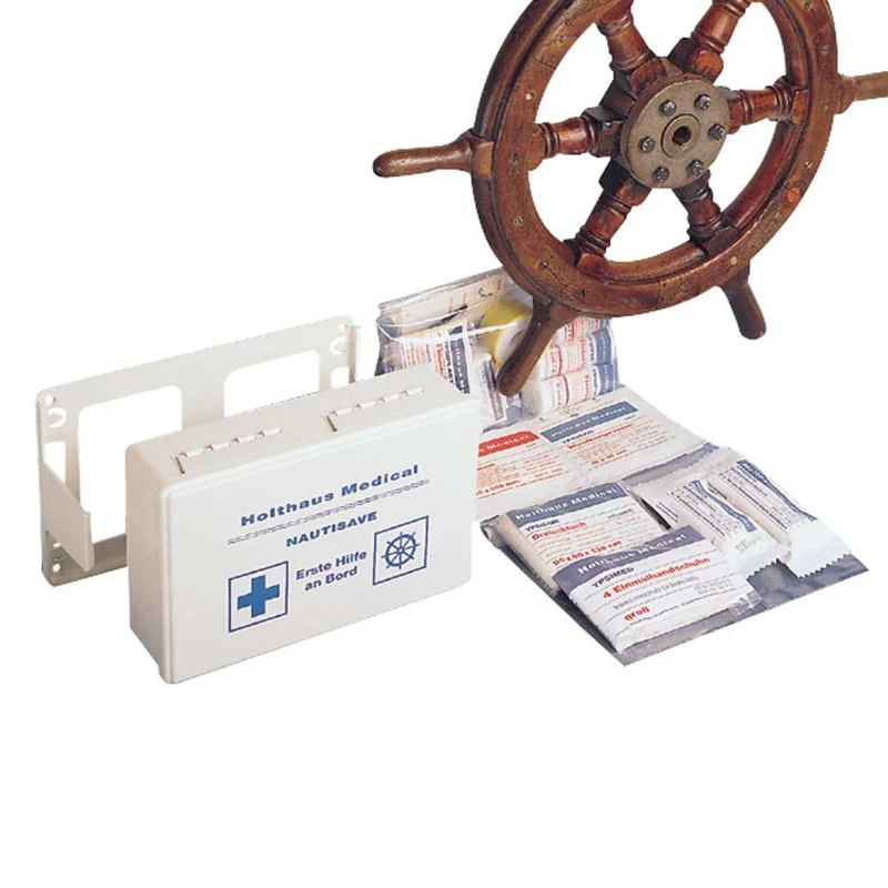 Holthaus Medical NAUTISAVE Verbandkasten, Halterung, befüllt